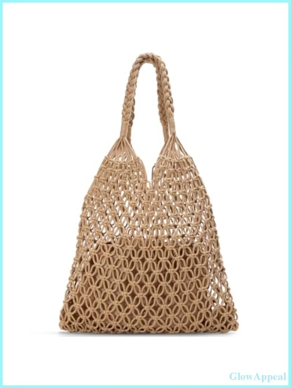 Crochet Mesh Beach Tote Bag - Knit Shoulder Bag for Women